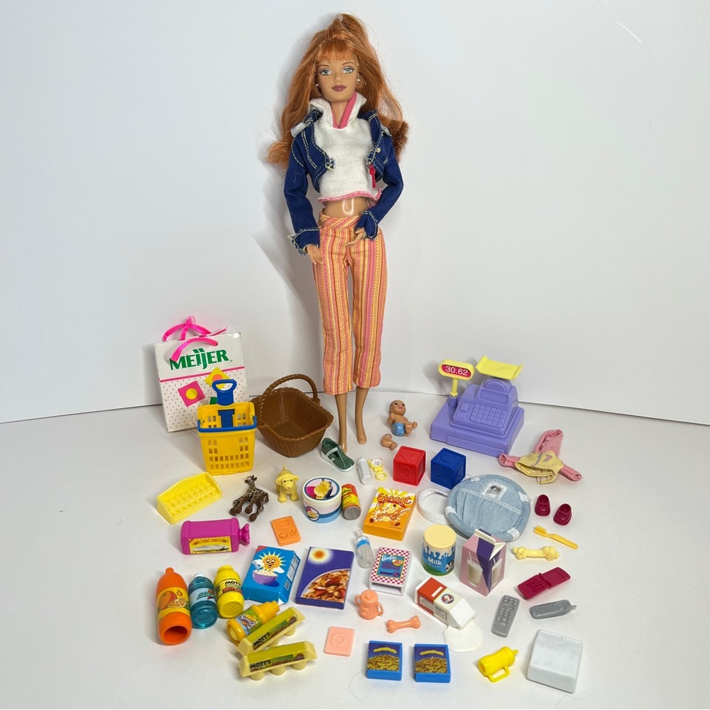 Barbie Happy Family Neighborhood Shopping Midge Nikki & Baby 2004 Grocery Doll